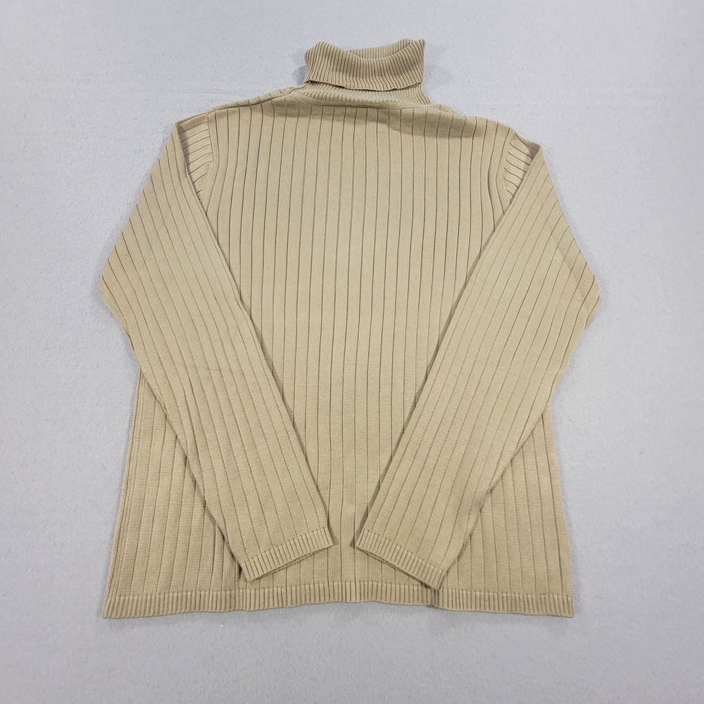 Talbots 100% Silk Ribbed Turtleneck Sweater Beige Long Sleeve Women's L Classic - Picture 10 of 10